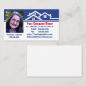 Carte De Visite Conception de logos immobiliers bleus et blancs (Devant / Derrière)