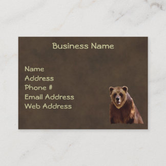 Carte De Visite Conception de l'ours pour les animaux et les anima