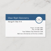 Carte De Visite Conception de lunettes Optométriste Ophtalmologue (Devant)