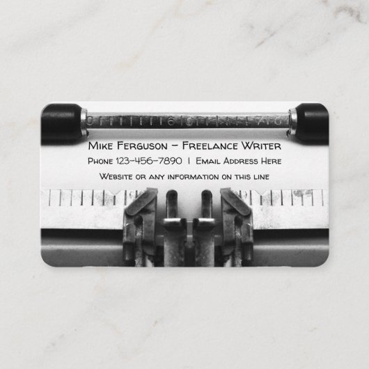 Carte De Visite Conception de machine à écrire à pignon (Devant)