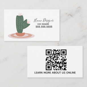 Carte De Visite Conception de maison de Cactus Plante