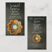 Carte De Visite Conception de mandala à fleur Om dorée (Devant / Derrière)