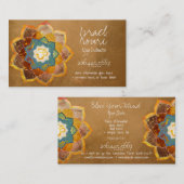 Carte De Visite Conception de Mandala de Fleur Om Dorée en Or (Devant / Derrière)