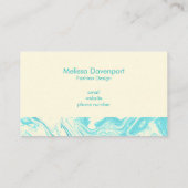 Carte De Visite Conception de marbre frais en turquoise et crème (Dos)