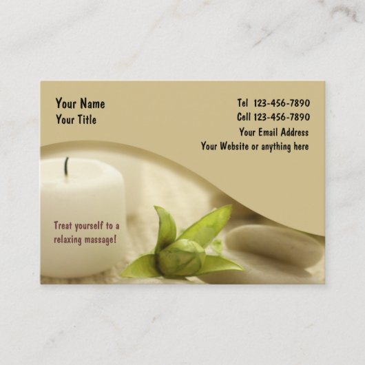 Carte De Visite Conception de Massage Zen (Devant)