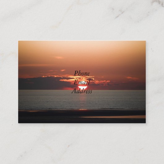 Carte De Visite Conception de mer de coucher du soleil (Dos)