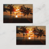 Carte De Visite Conception de mer de coucher du soleil (Devant / Derrière)