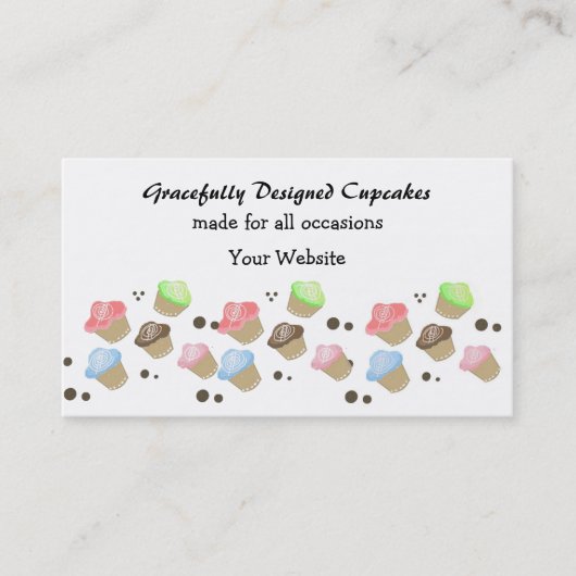 Carte De Visite Conception de mini cupcakes mignons (Devant)