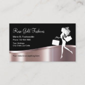 Carte De Visite Conception de mode en or rose chic (Devant)