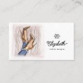 Carte De Visite Conception de mode Glam Chic Gold Stilettos et Den (Devant)