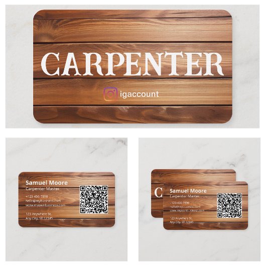 Carte De Visite Conception de modèles de menuiserie professionnell