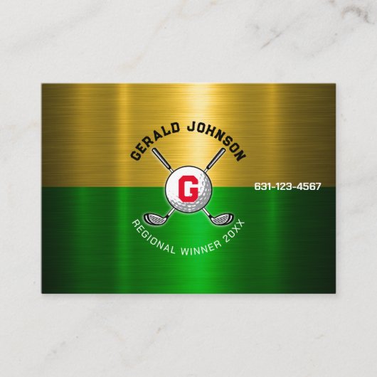 Carte De Visite Conception de monogramme centrée sur la balle de g (Devant)