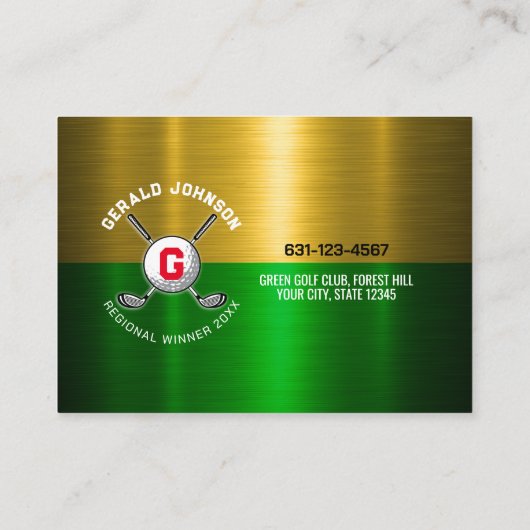 Carte De Visite Conception de monogramme centrée sur la balle de g (Dos)