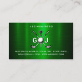 Carte De Visite Conception de monogramme de golf élégant (Dos)