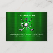 Carte De Visite Conception de monogramme de golf élégant (Dos)