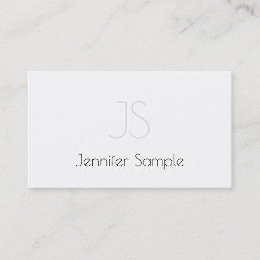 Carte De Visite Conception de monogramme élégant Luxe uni élégant  (Devant)
