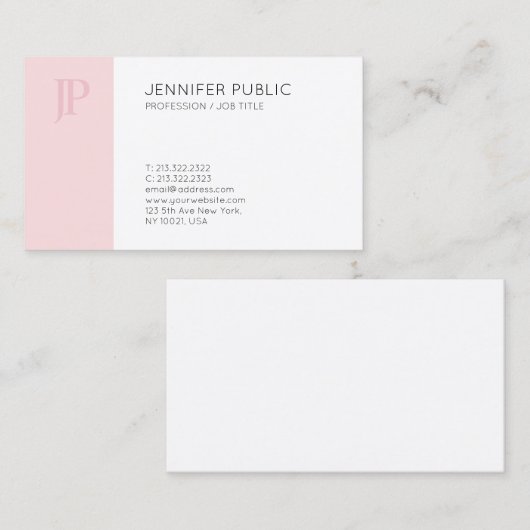 Carte De Visite Conception de monogrammes professionnels Élégance  (Devant / Derrière)