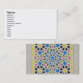 Carte De Visite Conception de mosaïque d'Alhambra, 'de l'Arabe (Devant / Derrière)