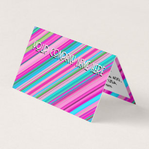 Carte De Visite Conception de motif à rayures arc-en-ciel vibrant