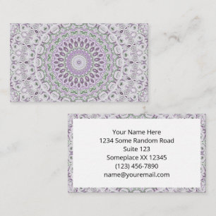 Carte De Visite Conception de motif mandala lavande et vert