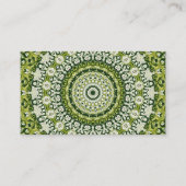 Carte De Visite Conception de motif mandala vert et blanc (Devant)