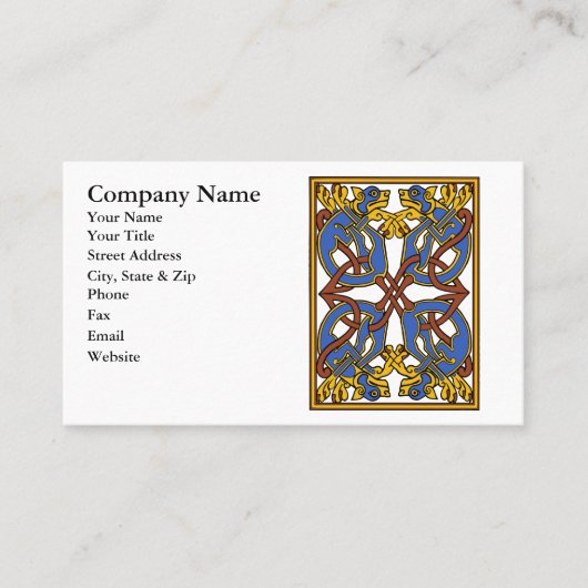 Carte De Visite Conception de noeud celtique avec des hounds (Devant)