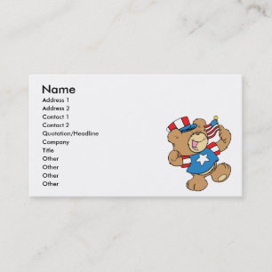 Carte De Visite conception de nounours patriotique américain migno