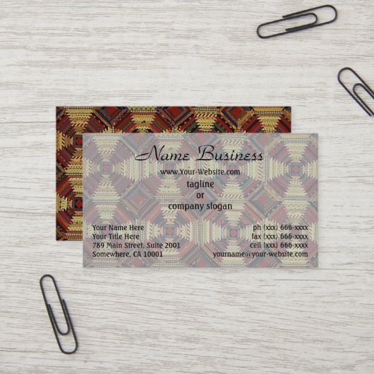 Carte De Visite Conception de patchwork de cabane en rondins d'ana (Devant/Arrière en situation)
