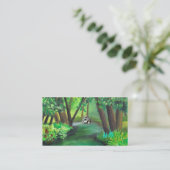 Carte De Visite Conception de Paysage de Nature Peinte (Debout devant)