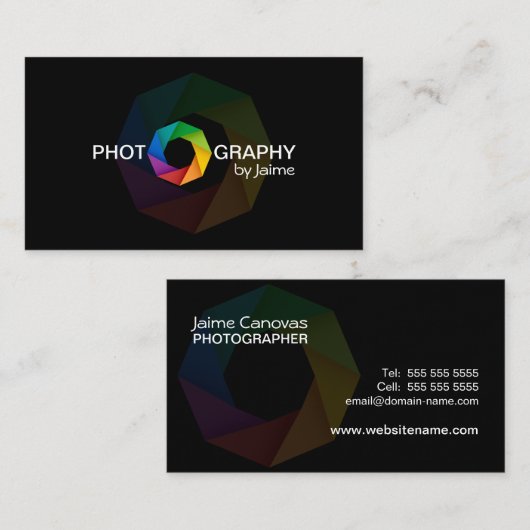 Carte De Visite Conception de photographe avec le volet (Devant / Derrière)