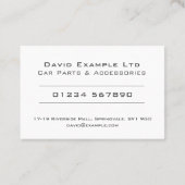 Carte De Visite Conception de pièces et d'accessoires de voiture G (Dos)