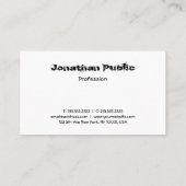 Carte De Visite Conception de police artistique moderne Profession (Dos)