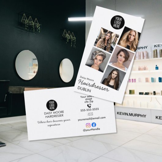 Carte De Visite Conception de portfolio photo pour coiffeur coiffe