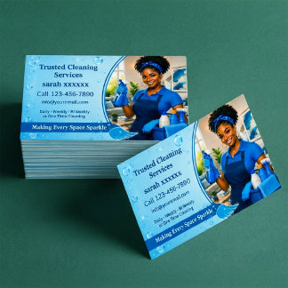 Carte De Visite Conception de portrait professionnel de nettoyage