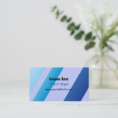 Carte De Visite Conception de rayure bleue chic (Debout devant)