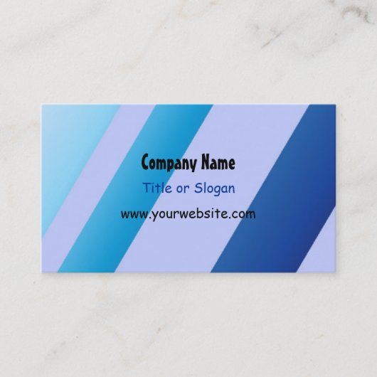 Carte De Visite Conception de rayure bleue chic (Devant)