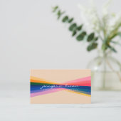 Carte De Visite Conception de rayures spectrales dégradé multicolo (Debout devant)