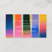 Carte De Visite Conception de rayures spectrales dégradé multicolo (Dos)