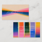 Carte De Visite Conception de rayures spectrales dégradé multicolo (Devant / Derrière)