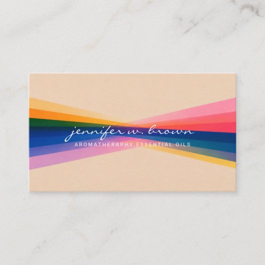 Carte De Visite Conception de rayures spectrales dégradé multicolo (Devant)