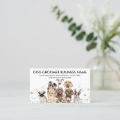 Carte De Visite Conception de rendez-vous avec des fleurs de margu (Debout devant)