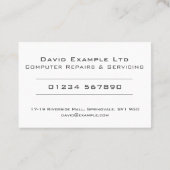 Carte De Visite Conception de réparation et de maintenance des ord (Dos)