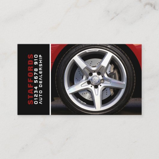Carte De Visite Conception de roues automobiles, concessionnaire a (Devant)