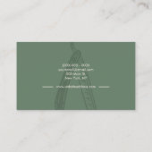 Carte De Visite Conception de salon de coiffure vert sauge Maître (Dos)