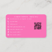 Carte De Visite Conception de salon de manucure chic rose chaud (Dos)