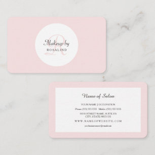 Carte De Visite Conception de salon de maquillage rose tendre