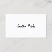 Carte De Visite Conception de script libre Smart Chic tendance Pla (Devant)