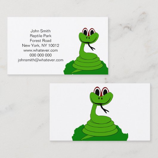 Carte De Visite Conception de serpent (Devant / Derrière)