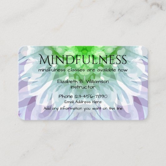 Carte De Visite Conception de services de Mindfulness (Devant)