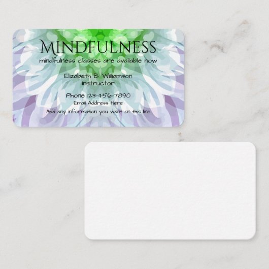 Carte De Visite Conception de services de Mindfulness (Devant / Derrière)
